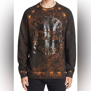 PRPS Graphic Crewneck Sweater in Black and Orange